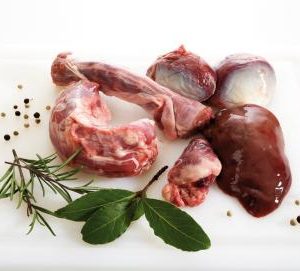 Turkey livers and gizzards